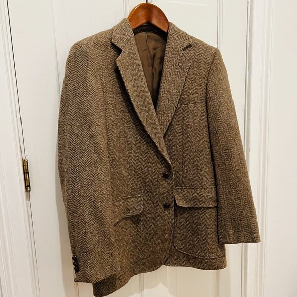 VTG Men’s Imperial By Haggar Wool Tweed Herringbone Blazer Jacket 38 R USA - Picture 14 of 16
